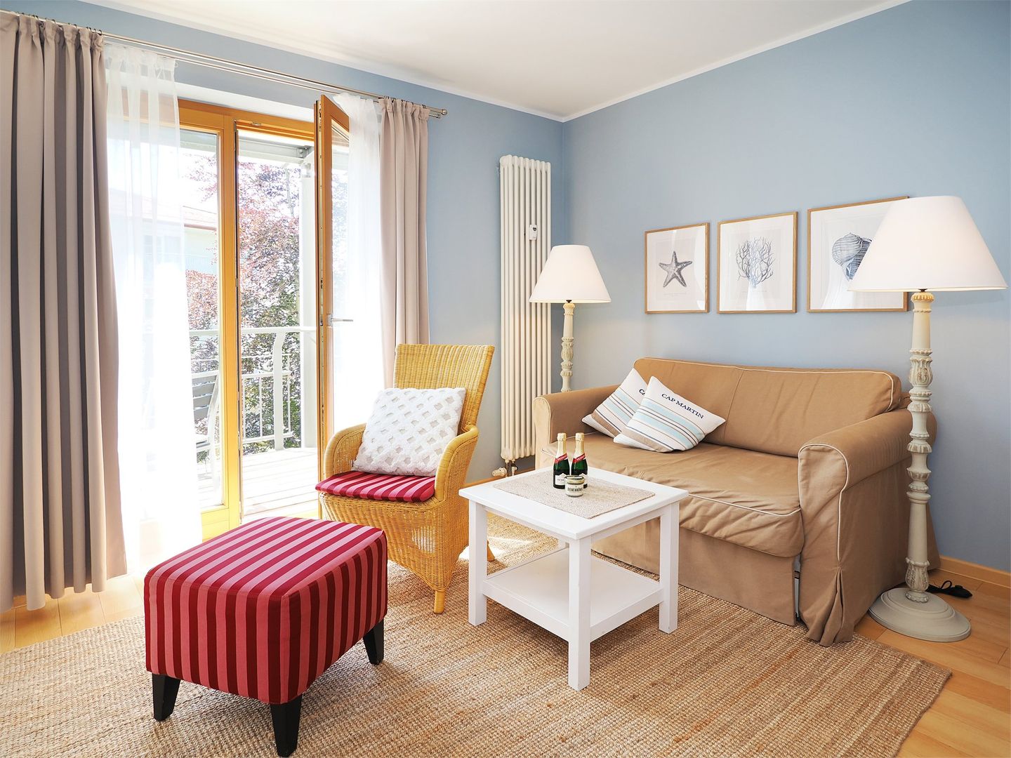 Kaiservillen Heringsdorf 1-Raum-Ferienwohnung mit Balkon (D123) Insel Usedom - Wohnzimmer