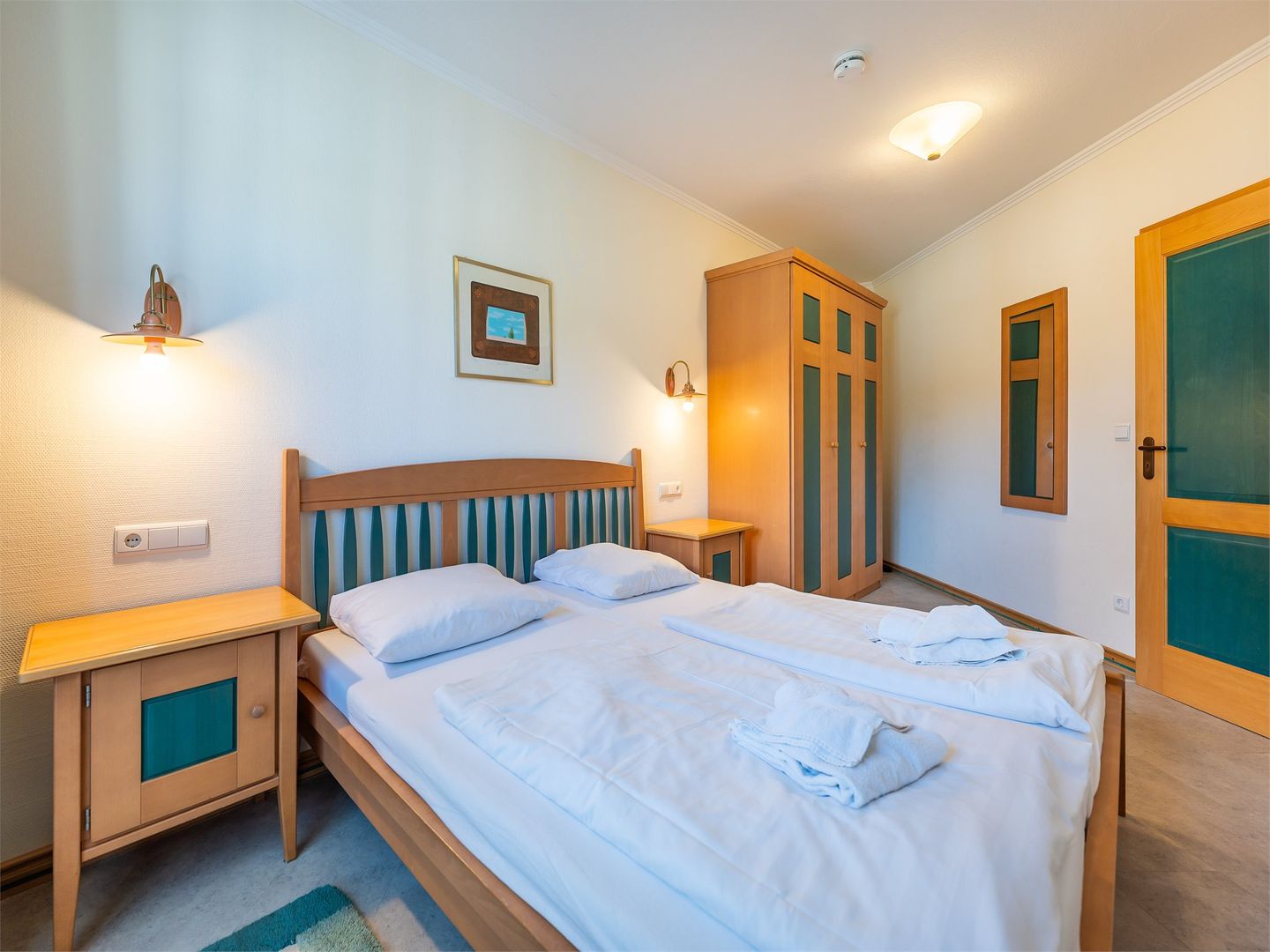 Dünenpark Binz Komfort Ferienwohnung mit 1 Schlafzimmer und Balkon im Dachgeschoss (197) Insel Rügen - Schlafzimmer