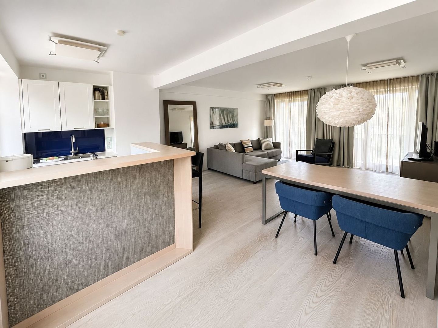 Dünenresidenz Prora Ferienwohnung mit Meerblick, 1 Schlafzimmer und Balkon (NP/312) Insel Rügen - Wohnzimmer