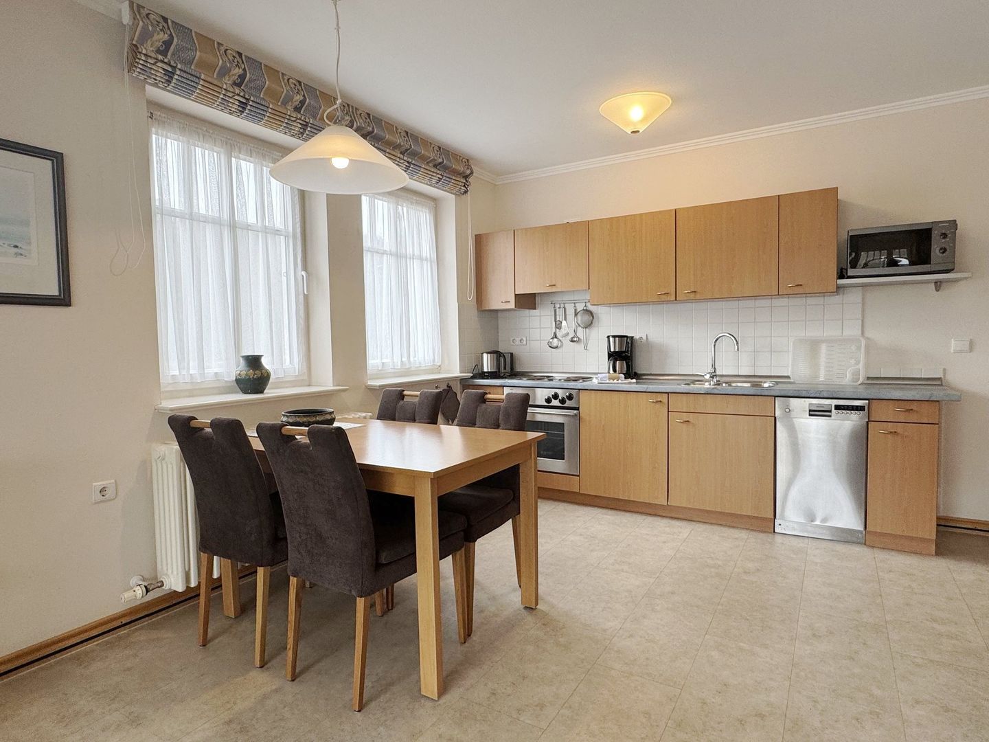 Dünenpark Binz Komfort Ferienwohnung mit 1 Schlafzimmer und Balkon im Obergeschoss (225) Insel Rügen - Küche / Küchenzeile