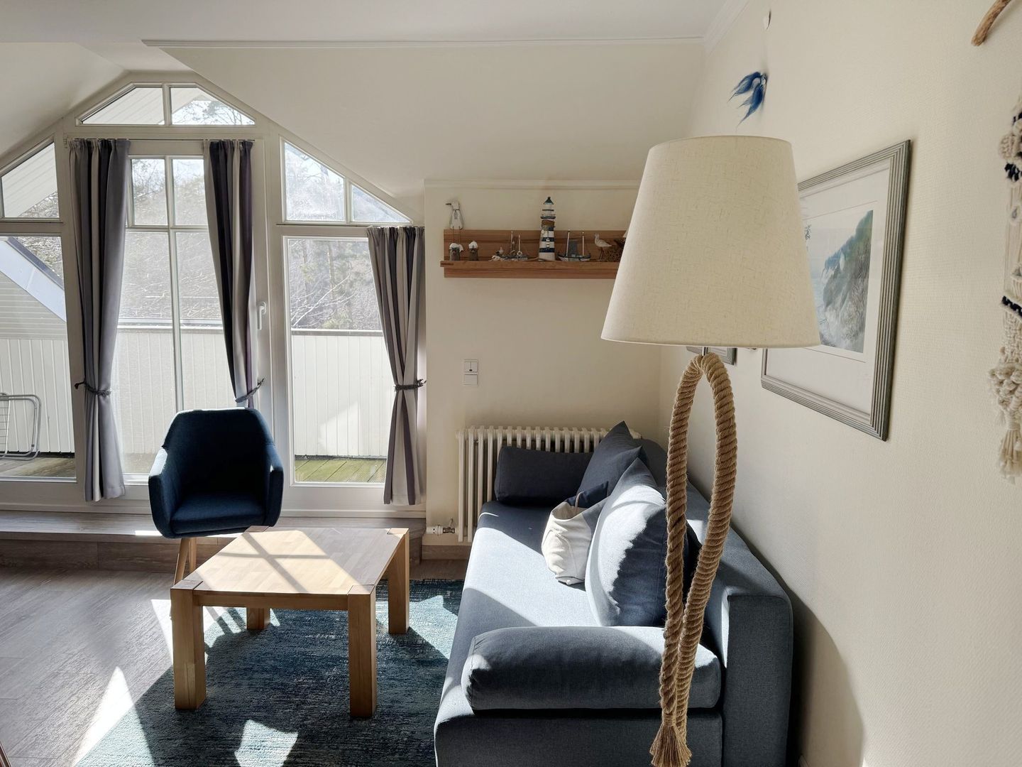 Dünenpark Binz Komfort Ferienwohnung mit 1 Schlafzimmer und Balkon im Dachgeschoss (282) Insel Rügen - Wohnzimmer