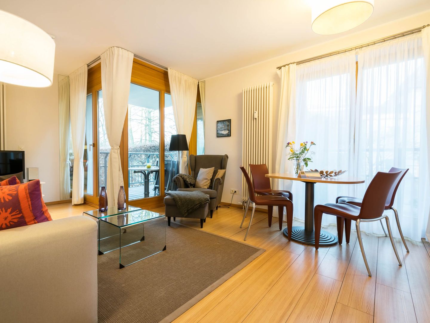 Kaiservillen Heringsdorf Ferienwohnung mit 1 Schlafzimmer und Balkon (D105) Insel Usedom - Wohnzimmer