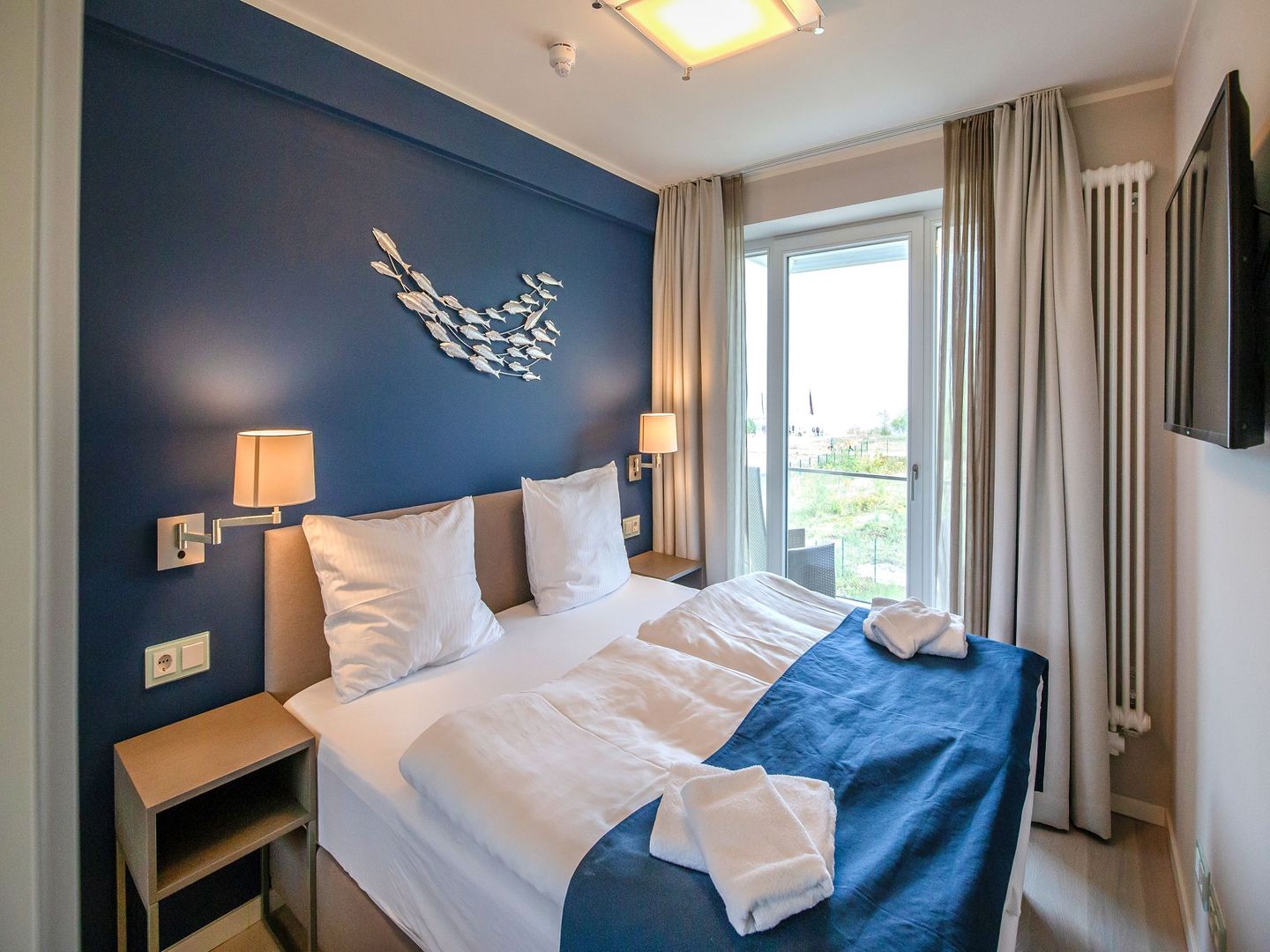 Dünenresidenz Prora Ferienwohnung Azur mit Meerblick, 2 Schlafzimmern und Balkon (NP/203) Insel Rügen - Schlafzimmer