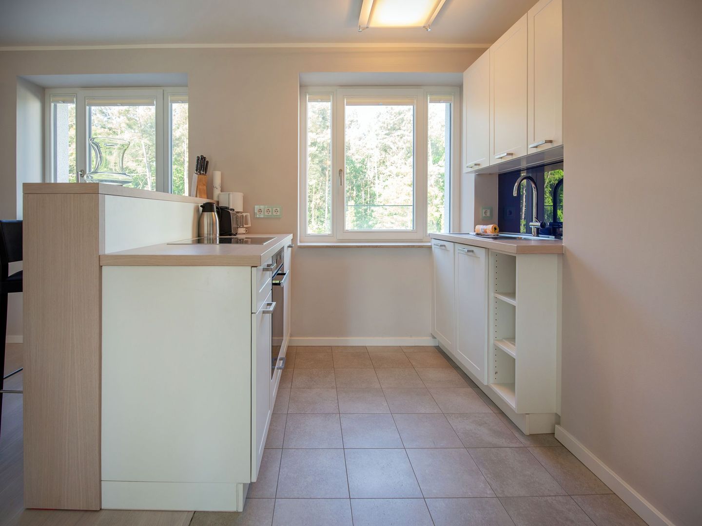 Dünenresidenz Prora Ferienwohnung mit Meerblick, 1 Schlafzimmer und Balkon (NP/212) Insel Rügen - Küche / Küchenzeile