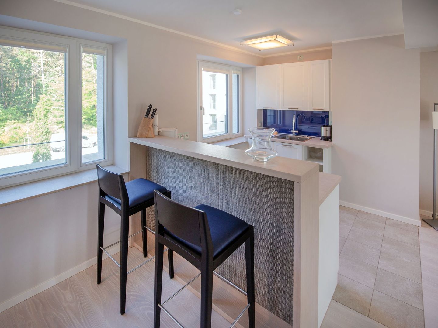 Dünenresidenz Prora Ferienwohnung mit Meerblick, 1 Schlafzimmer und Balkon (NP/212) Insel Rügen - Küche / Küchenzeile