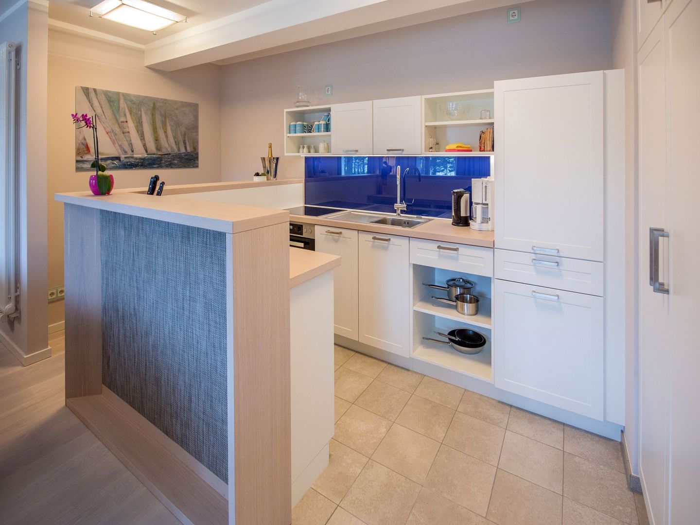 Dünenresidenz Prora Ferienwohnung mit Meerblick, 1 Schlafzimmer und Balkon (NP/213) Insel Rügen - Küche / Küchenzeile