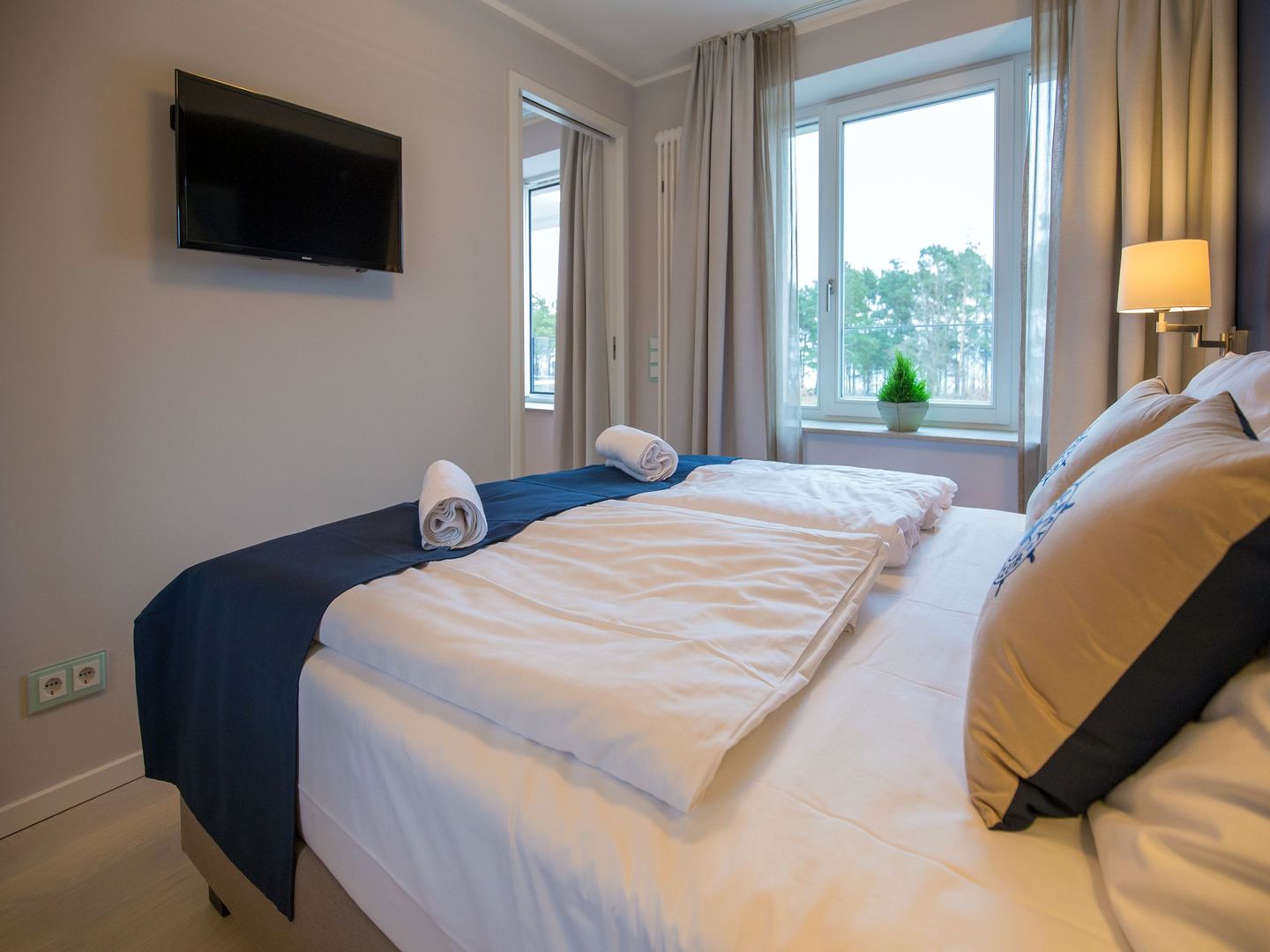 Dünenresidenz Prora Ferienwohnung mit Meerblick, 1 Schlafzimmer und Balkon (NP/213) Insel Rügen - Schlafzimmer