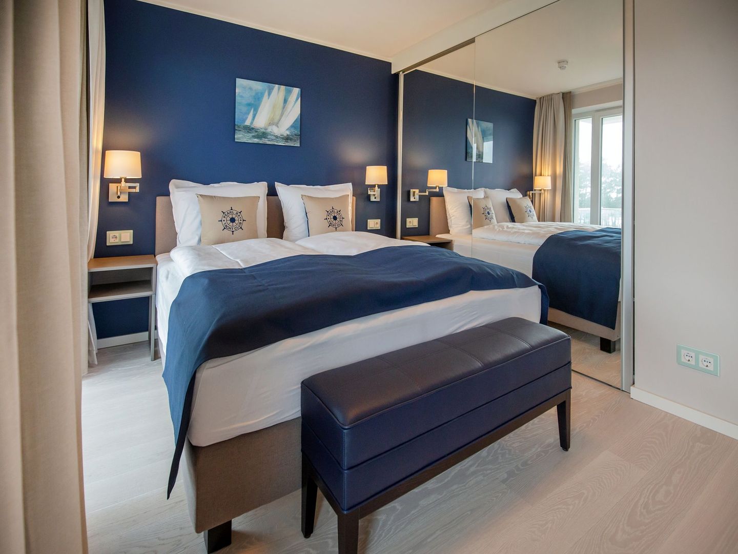 Dünenresidenz Prora Ferienwohnung mit Meerblick, 3 Schlafzimmern, Balkon und Sauna (NP/306) Insel Rügen - Schlafzimmer