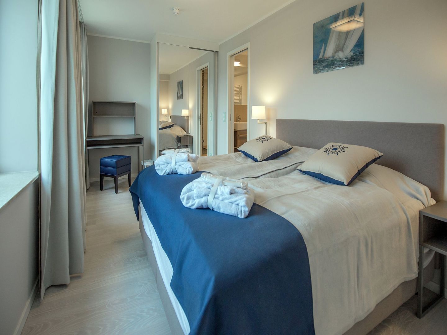 Dünenresidenz Prora Ferienwohnung mit Meerblick, 2 Schlafzimmern und Balkon (NP/307) Insel Rügen - Schlafzimmer