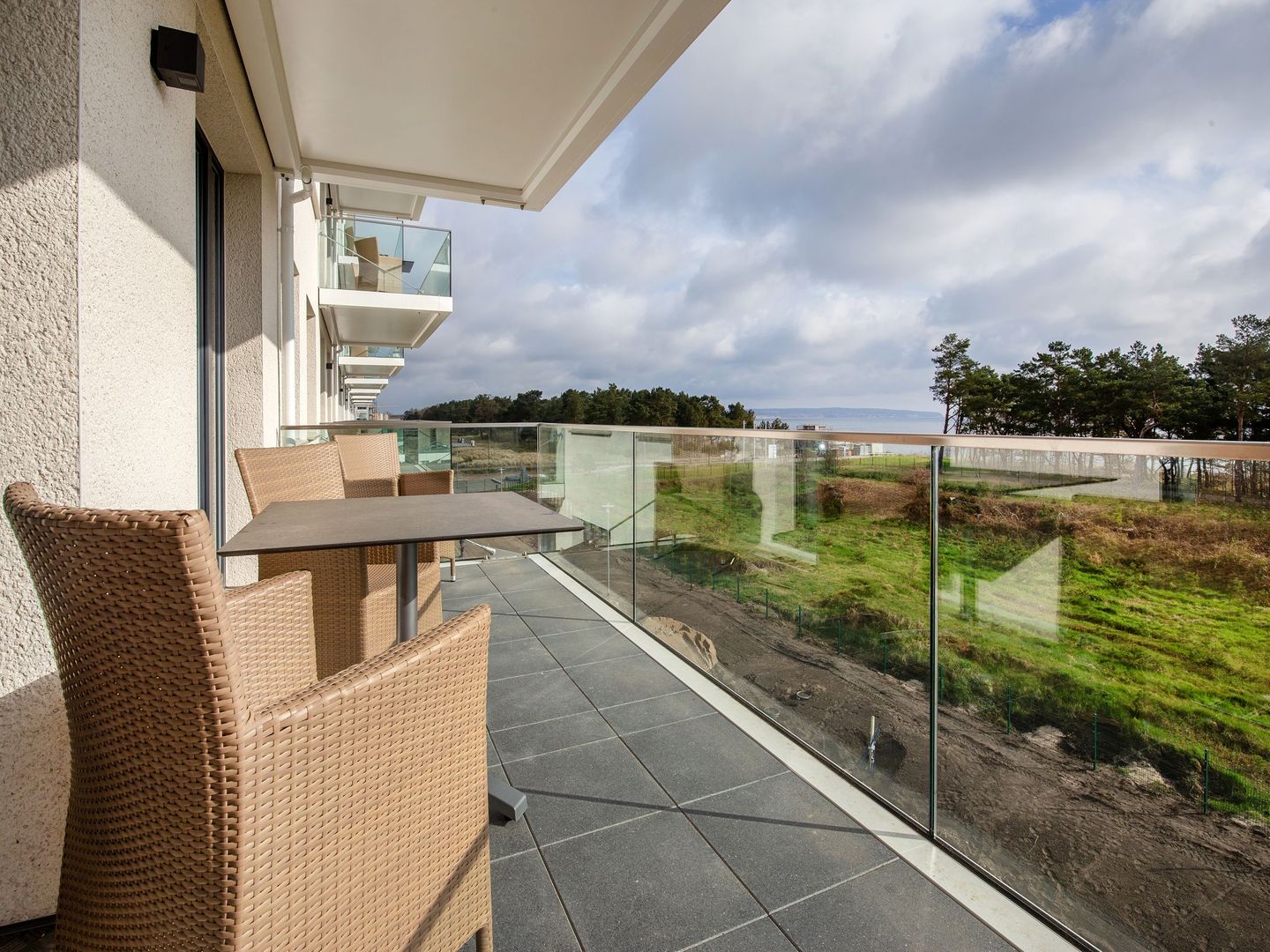 Dünenresidenz Prora Ferienwohnung mit Meerblick, 1 Schlafzimmer und Balkon (NP/308) Insel Rügen - Balkon