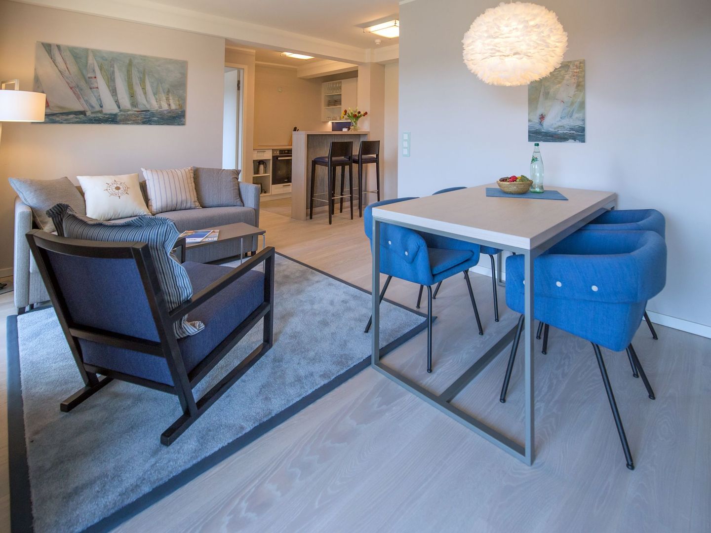 Dünenresidenz Prora Ferienwohnung mit Meerblick, 1 Schlafzimmer und Balkon (NP/310) Insel Rügen - Wohnzimmer