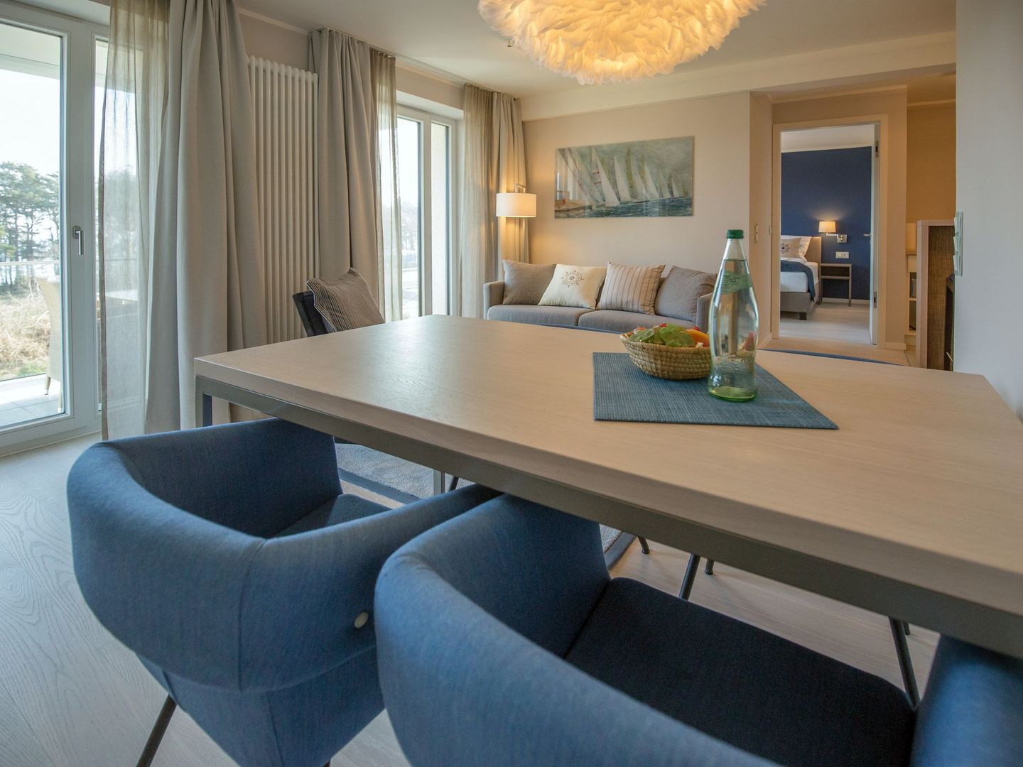 Dünenresidenz Prora Ferienwohnung mit Meerblick, 1 Schlafzimmer und Balkon (NP/310) Insel Rügen - Wohnzimmer