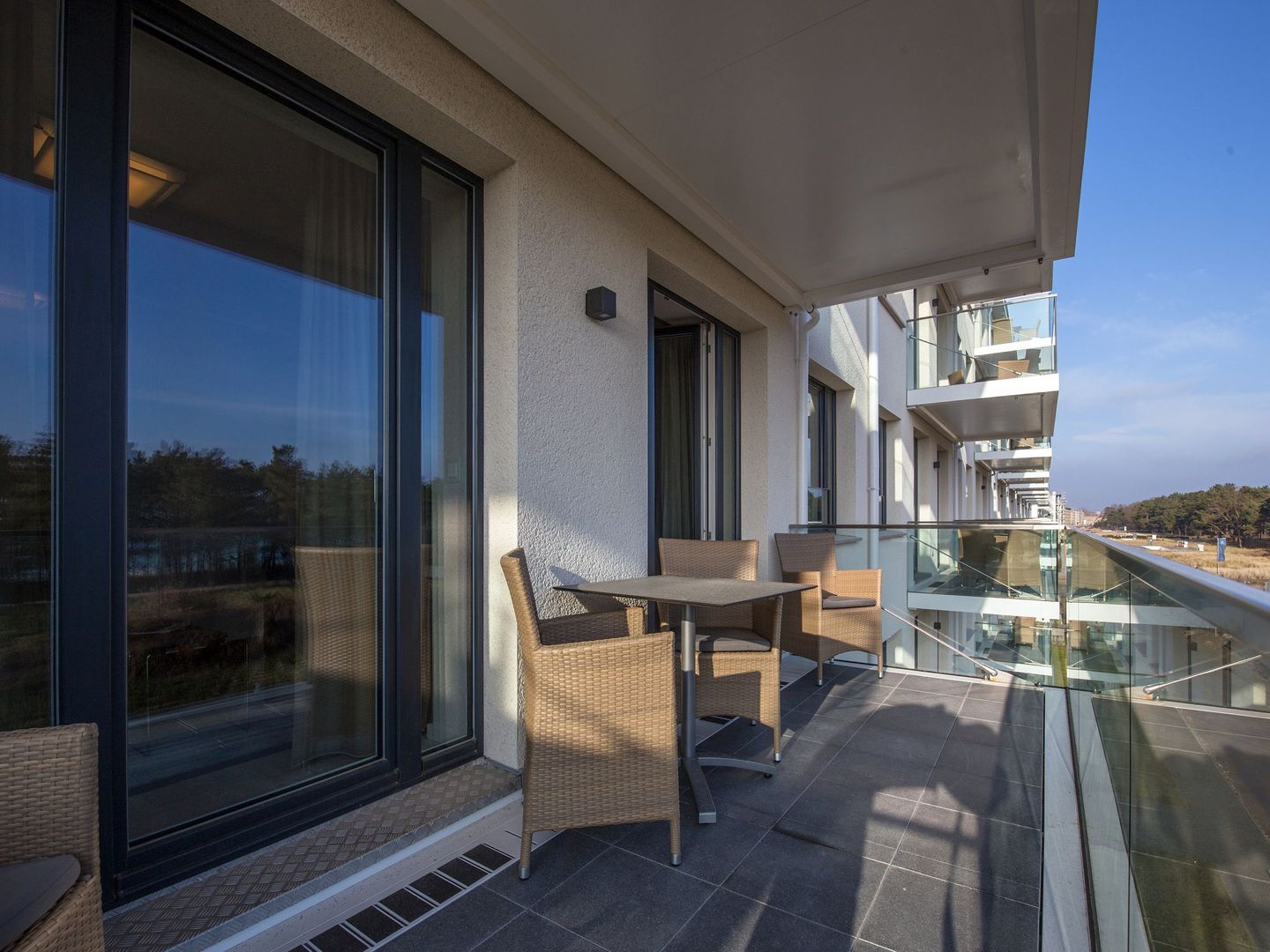 Dünenresidenz Prora Ferienwohnung mit Meerblick, 1 Schlafzimmer und Balkon (NP/310) Insel Rügen - Balkon