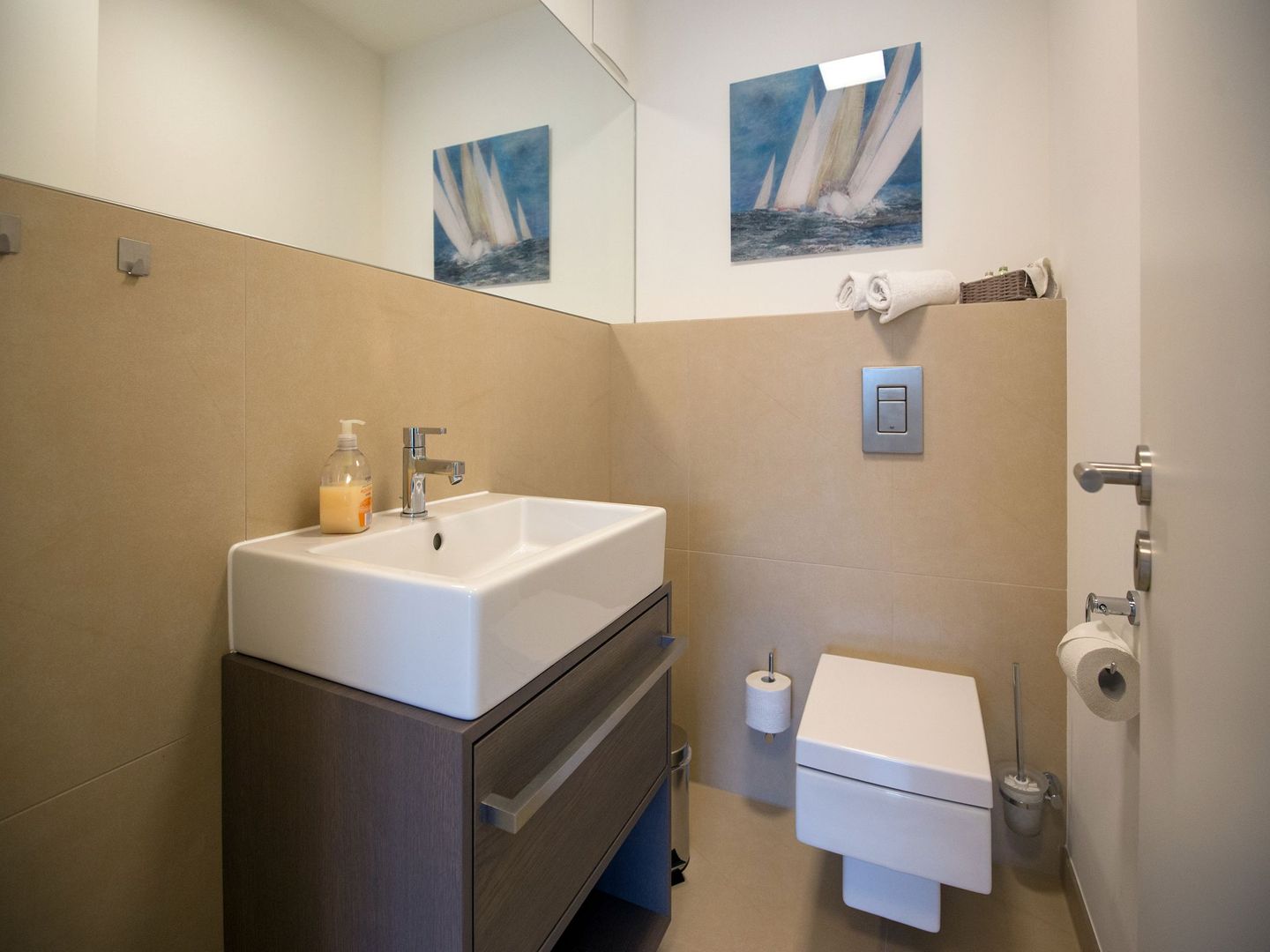 Dünenresidenz Prora Ferienwohnung mit Meerblick, 2 Schlafzimmern und Loggia (NP/318) Insel Rügen - Badezimmer