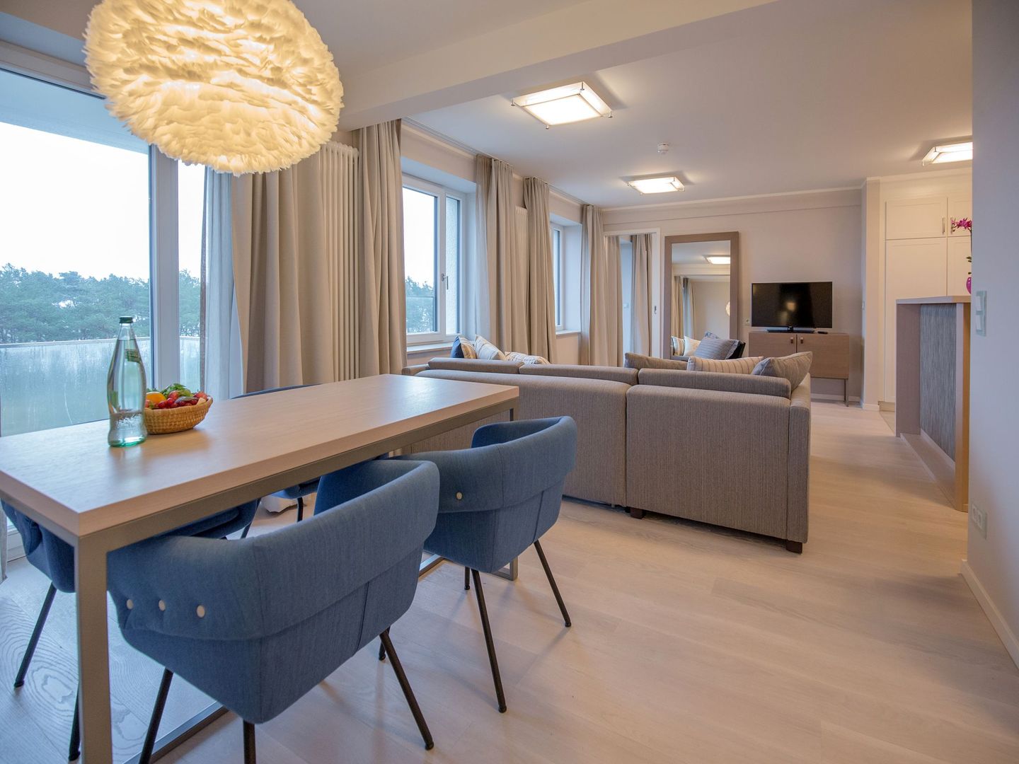 Dünenresidenz Prora Ferienwohnung mit Meerblick, 2 Schlafzimmern und Balkon (NP/403) Insel Rügen - Wohnzimmer