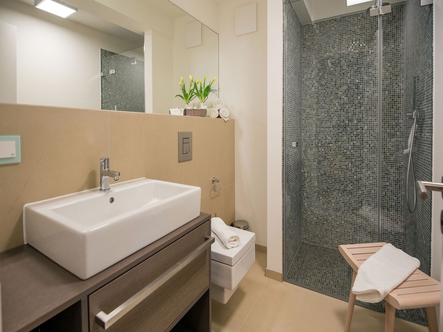 Dünenresidenz Prora Ferienwohnung mit Meerblick, 2 Schlafzimmern und Balkon (NP/403) Insel Rügen - Badezimmer