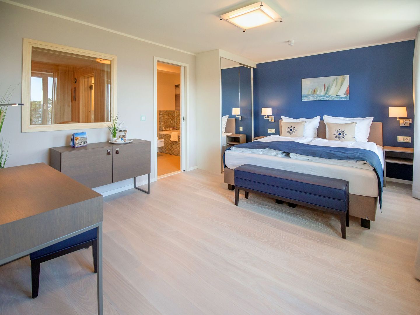 Dünenresidenz Prora Ferienwohnung mit Meerblick, 2 Schlafzimmern, Sauna und Balkon (NP/404) Insel Rügen - Schlafzimmer