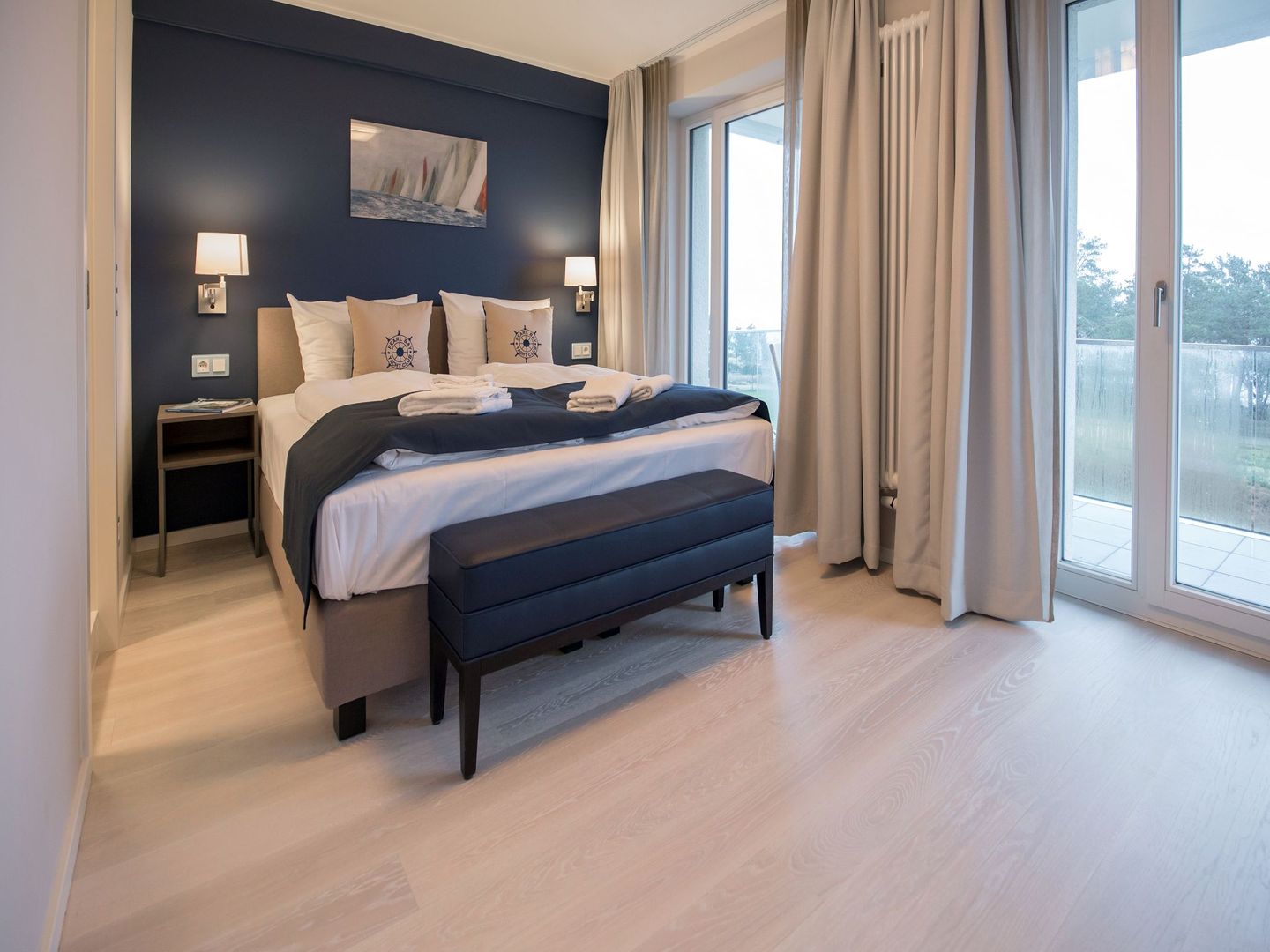 Dünenresidenz Prora Ferienwohnung mit Meerblick, 3 Schlafzimmern und Balkon (NP/406) Insel Rügen - Schlafzimmer