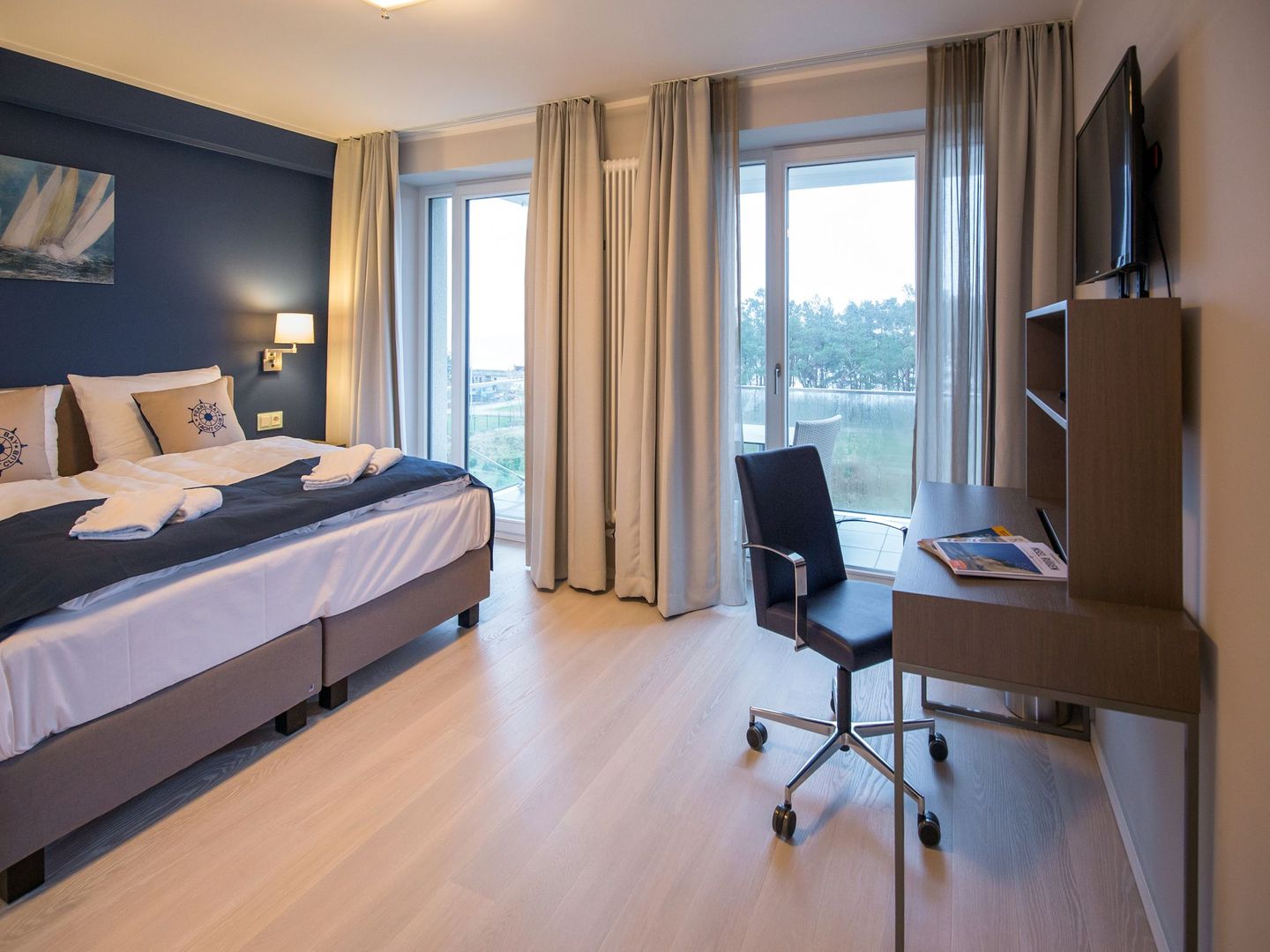 Dünenresidenz Prora Ferienwohnung mit Meerblick, 3 Schlafzimmern und Balkon (NP/406) Insel Rügen - Schlafzimmer