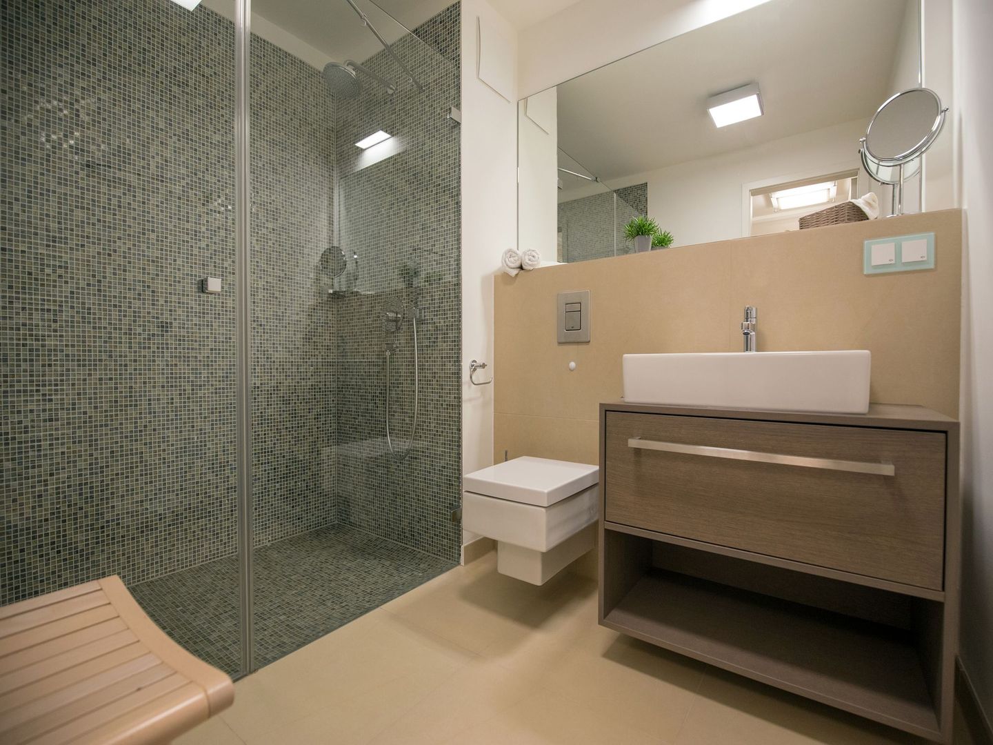 Dünenresidenz Prora 1-Raum-Ferienwohnung mit Meerblick, 1 Schlafzimmer und Balkon (NP/416) Insel Rügen - Badezimmer