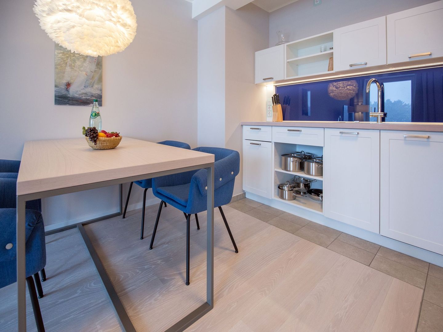 Dünenresidenz Prora Ferienwohnung mit Meerblick, 1 Schlafzimmer und Balkon (NP/421) Insel Rügen - Küche / Küchenzeile