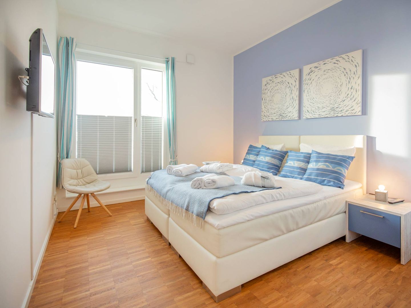 Strandvillen Binz Ferienwohnung mit 2 Schlafzimmern, Terrasse und Balkon (DR/434) Insel Rügen - Schlafzimmer