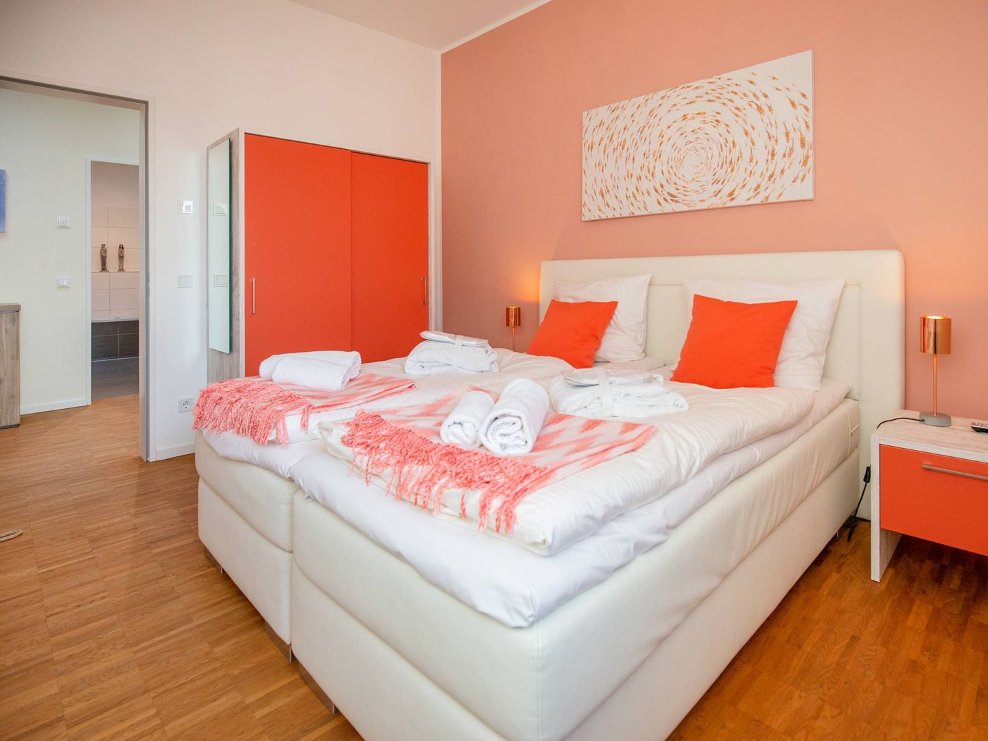 Strandvillen Binz Ferienwohnung mit 2 Schlafzimmern, Terrasse und Balkon (DR/434) Insel Rügen - Schlafzimmer