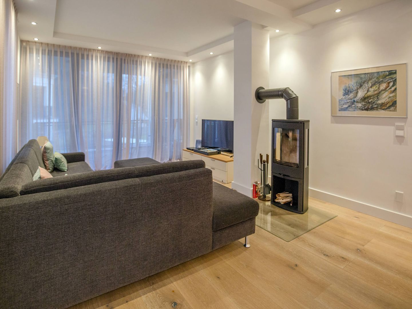 Strandvillen Binz Ferienwohnung mit 2 Schlafzimmern und Balkon (PVA/06) Insel Rügen - Wohnzimmer