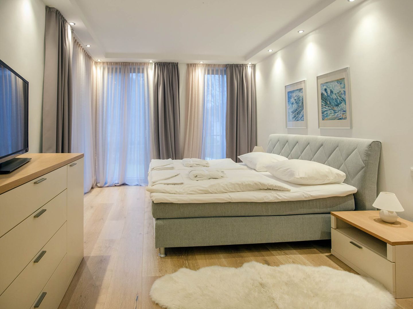 Strandvillen Binz Ferienwohnung mit 2 Schlafzimmern und Balkon (PVA/06) Insel Rügen - Schlafzimmer