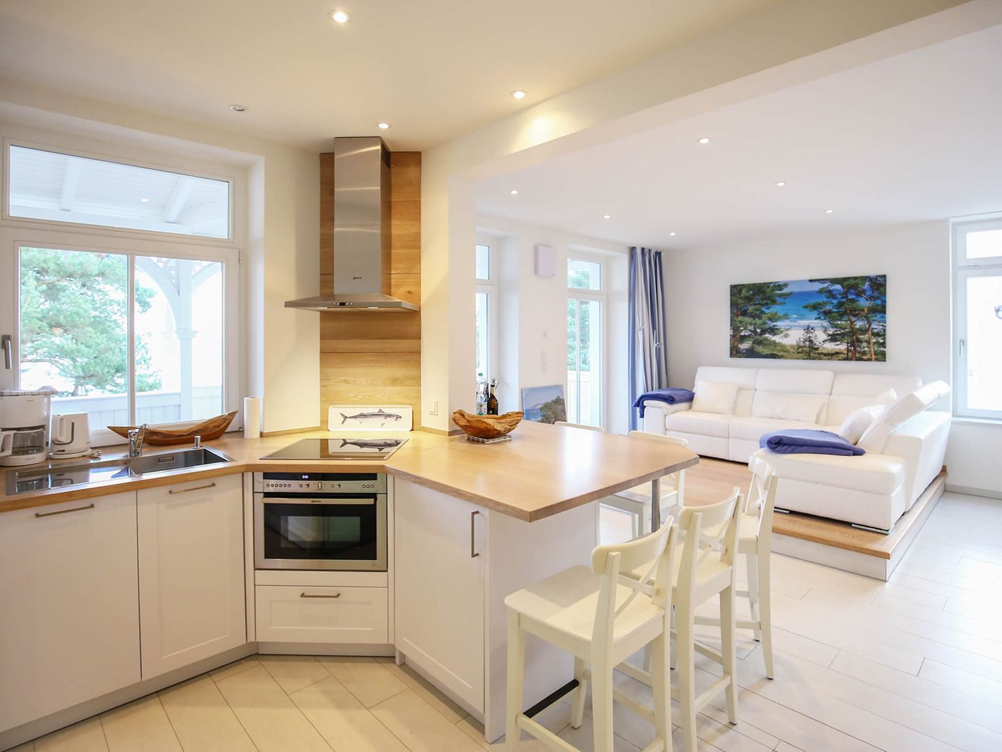 Strandvillen Binz Ferienwohnung mit Meerblick, 2 Schlafzimmern und Balkon (SV/008) Insel Rügen - Küche / Küchenzeile