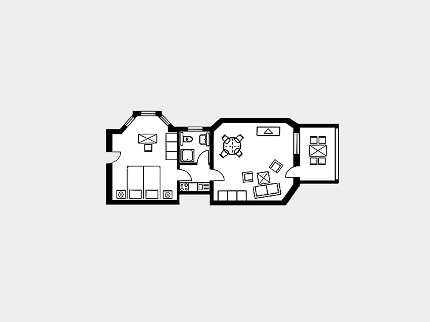 Strandvillen Binz Ferienwohnung mit Meerblick, 1 Schlafzimmer und Balkon (SV/606) Insel Rügen - Grundriss