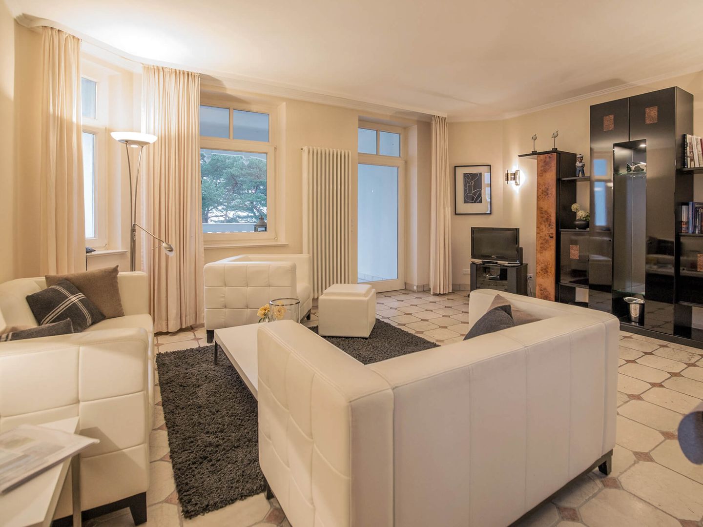 Strandvillen Binz Ferienwohnung mit Meerblick, 1 Schlafzimmer und Balkon (SV/618) Insel Rügen - Wohnzimmer