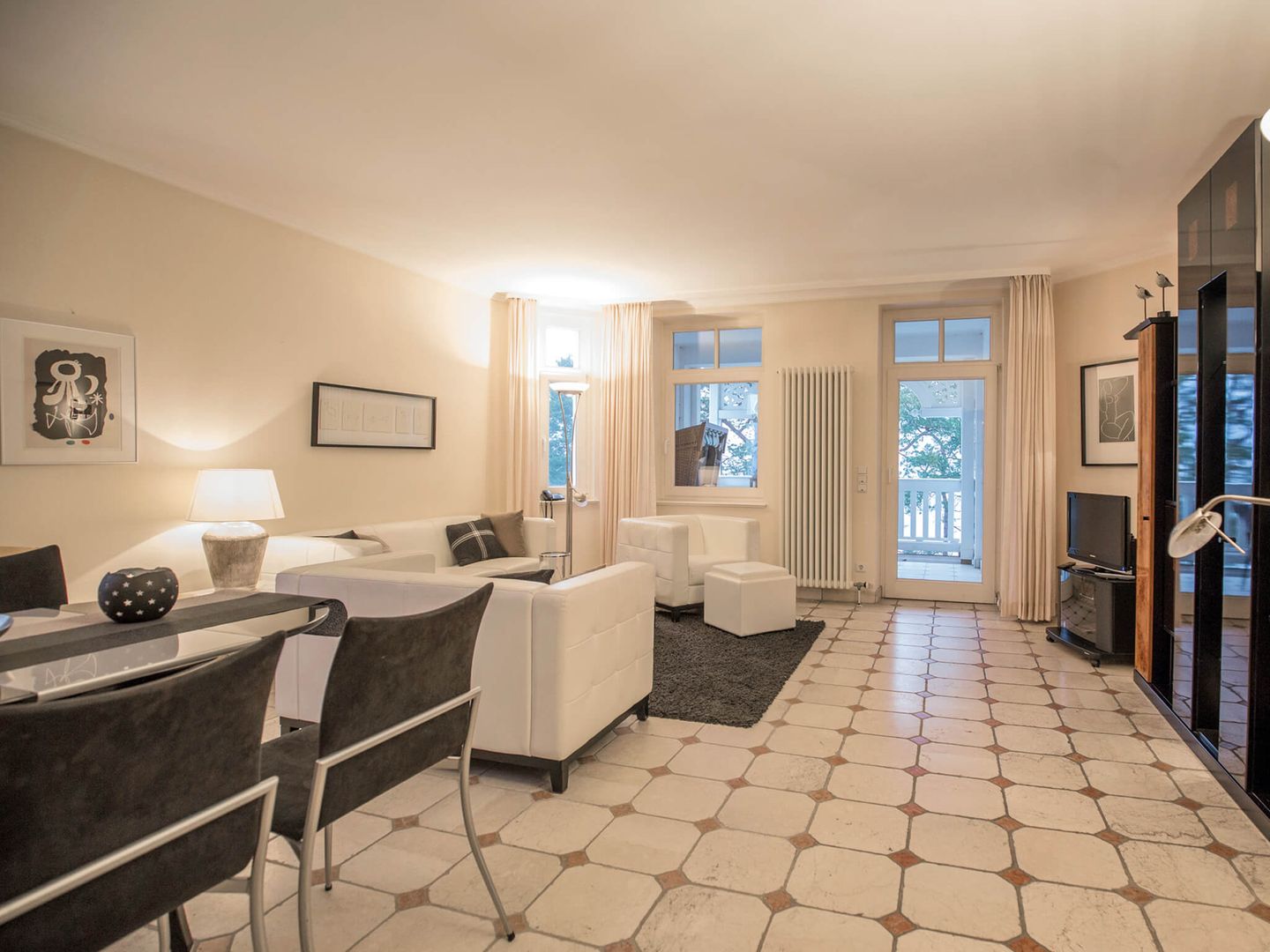 Strandvillen Binz Ferienwohnung mit Meerblick, 1 Schlafzimmer und Balkon (SV/618) Insel Rügen - Wohnzimmer