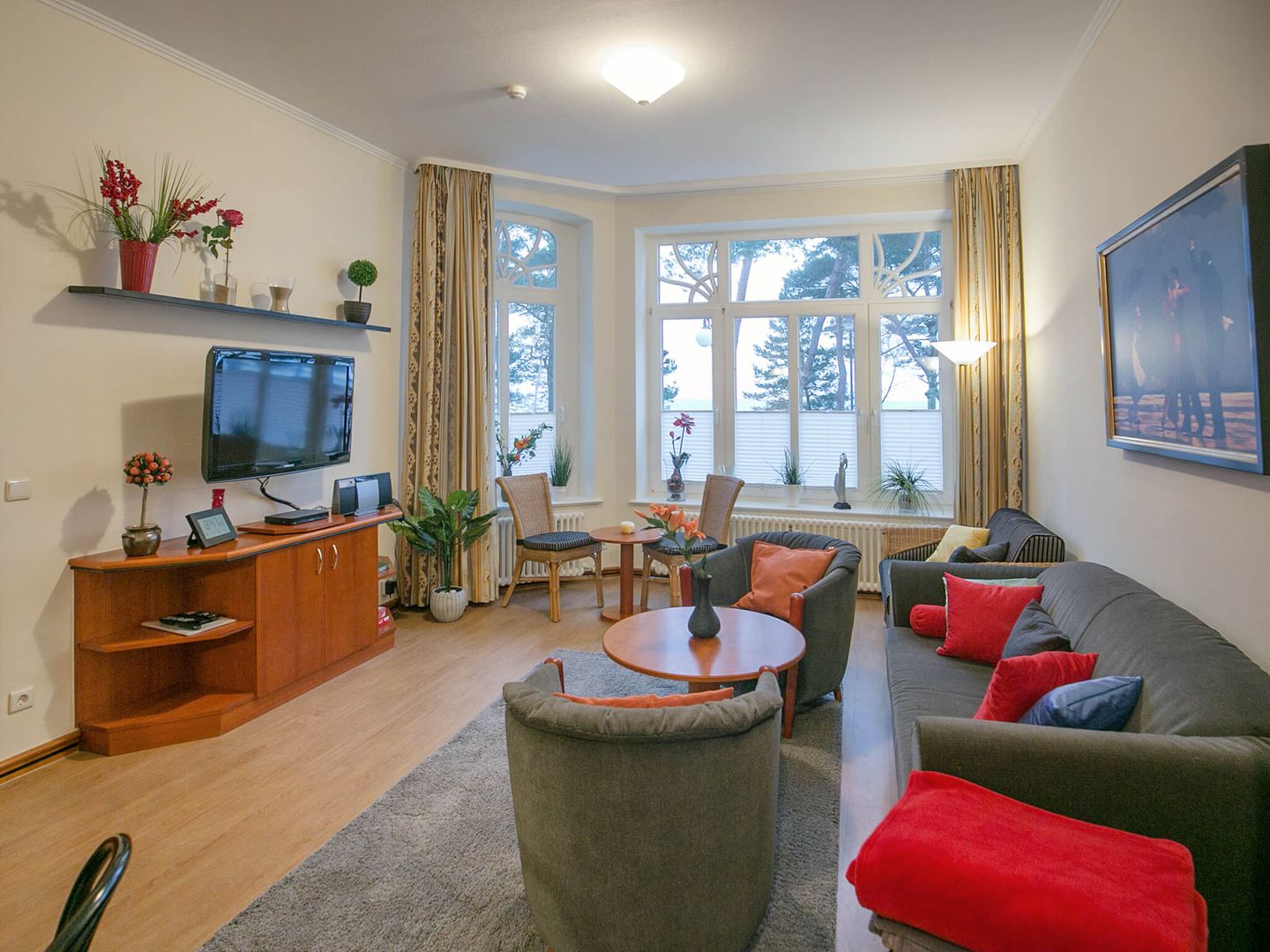Strandvillen Binz Ferienwohnung mit Meerblick und 2 Schlafzimmern (SV/703) Insel Rügen - Wohnzimmer