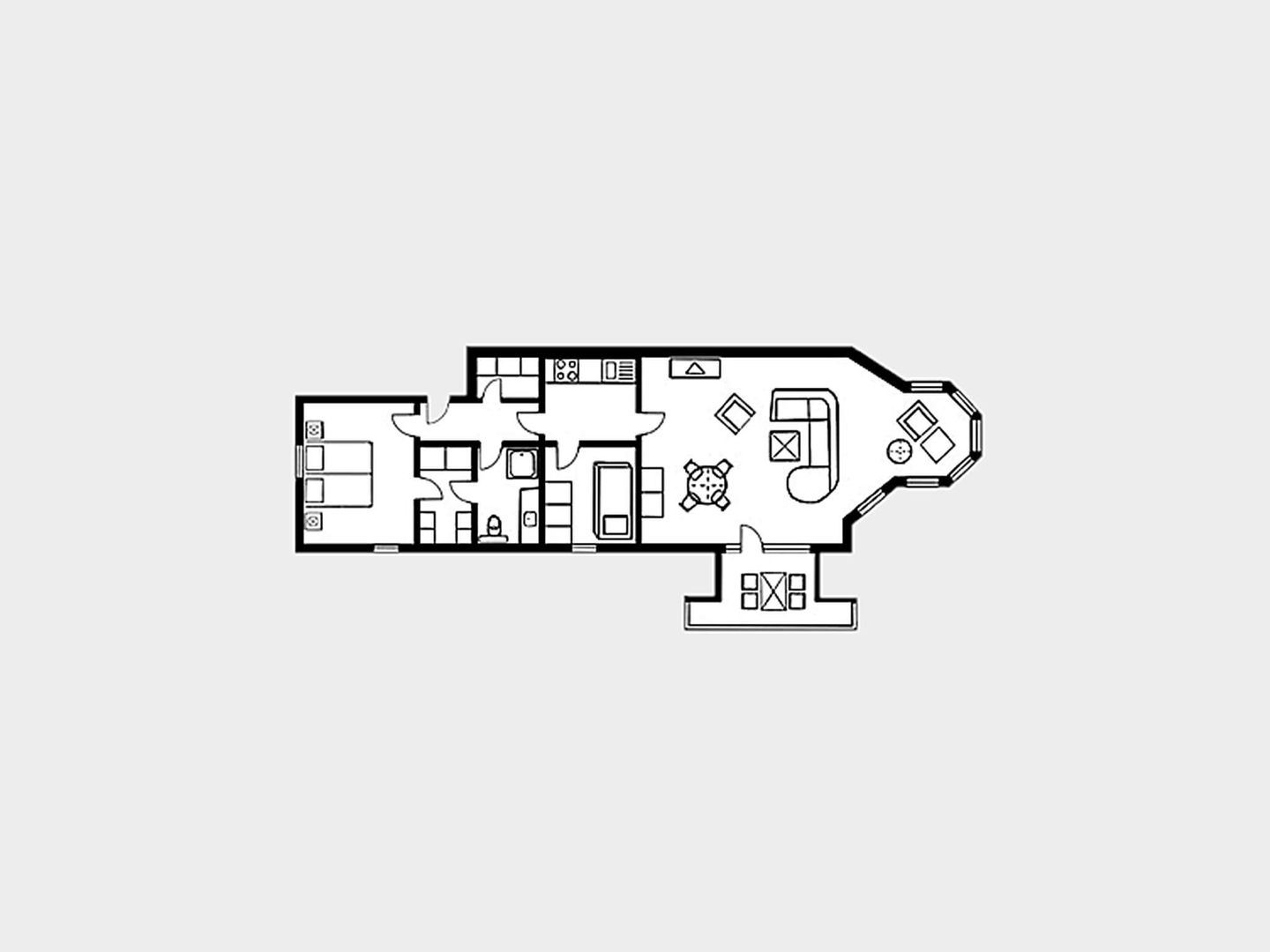 Strandvillen Binz Ferienwohnung mit Meerblick, 2 Schlafzimmern und Balkon (SV/713) Insel Rügen - Grundriss