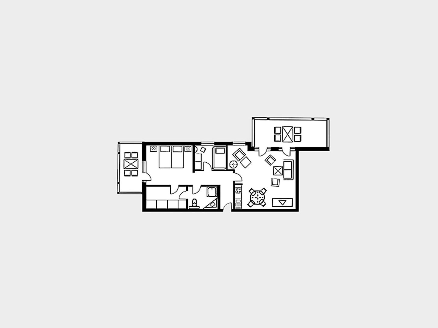 Strandvillen Binz Ferienwohnung mit 2 Schlafzimmern und Balkon (SV/755) Insel Rügen - Grundriss