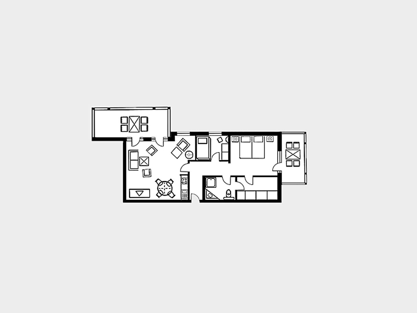 Strandvillen Binz Ferienwohnung mit Meerblick, 2 Schlafzimmern und Balkon (SV/761) Insel Rügen - Grundriss
