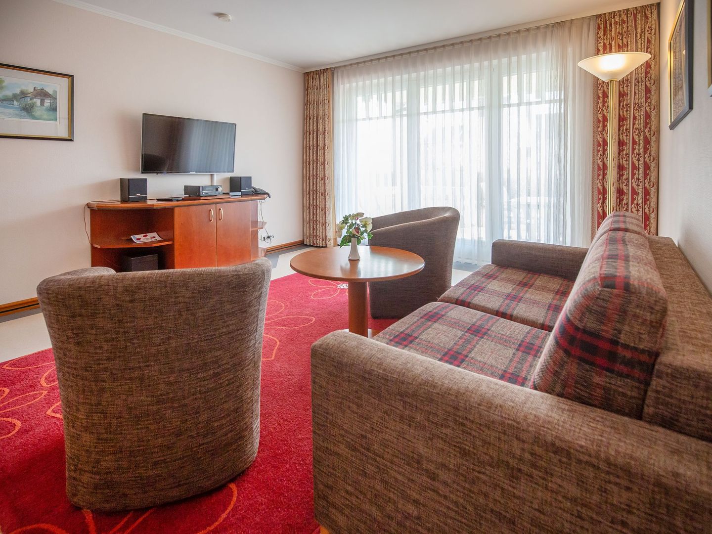 Dünenpark Binz Komfort Ferienwohnung mit 1 Schlafzimmer und Terrasse im Erdgeschoss (027) Insel Rügen - Wohnzimmer