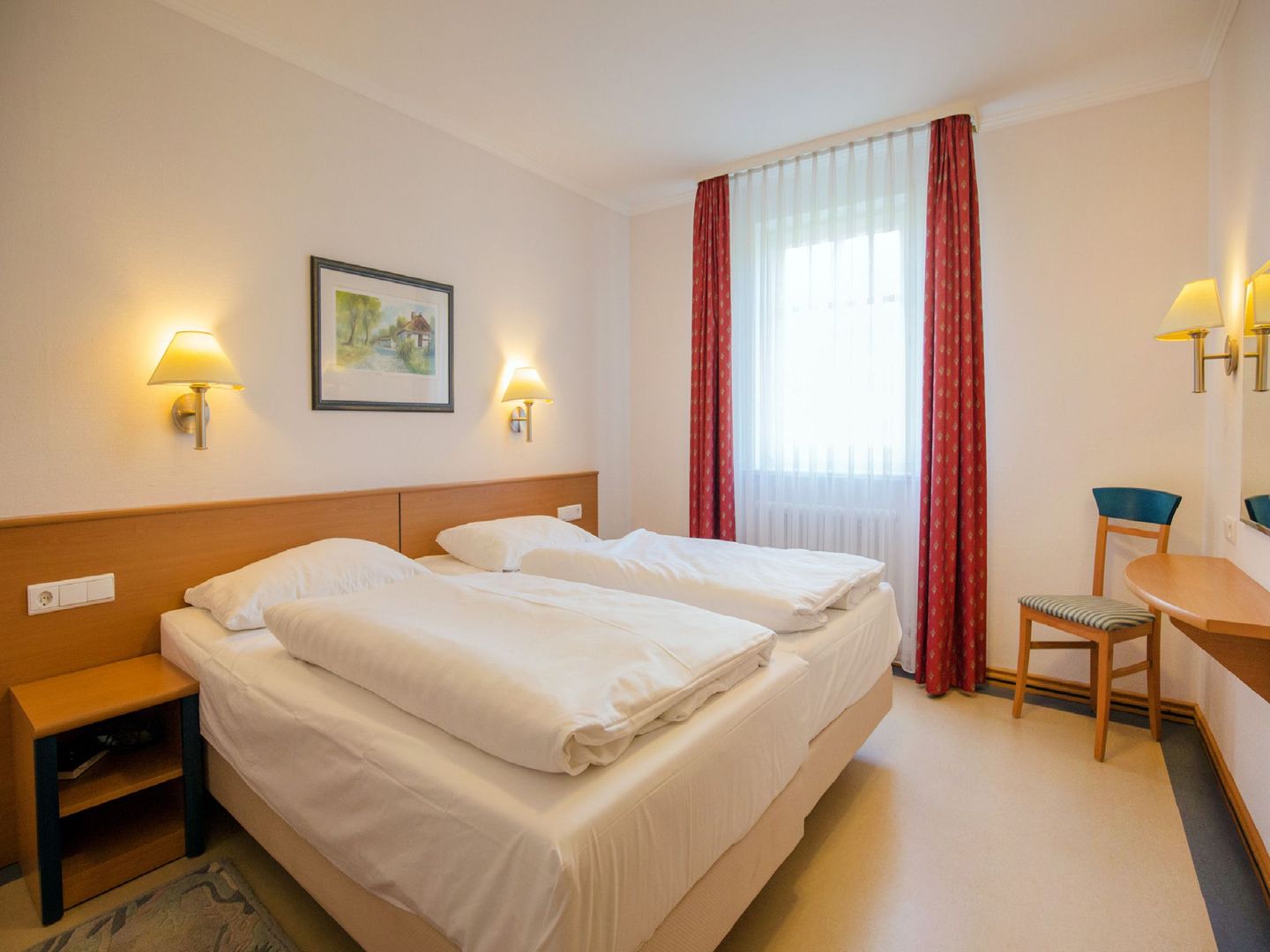 Dünenpark Binz Komfort Ferienwohnung mit 1 Schlafzimmer und Terrasse im Erdgeschoss (075) Insel Rügen - Schlafzimmer