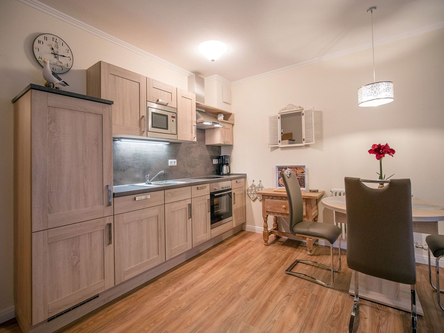 Dünenpark Binz Komfortplus Ferienwohnung mit 1 Schlafzimmer und Terrasse im Erdgeschoss (128) Insel Rügen - Küche / Küchenzeile