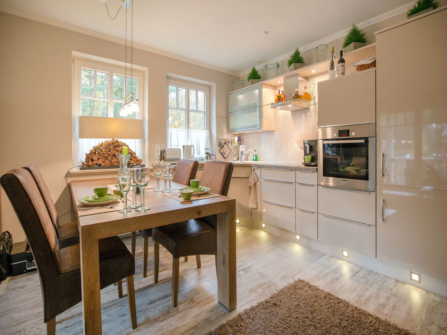 Dünenpark Binz Komfortplus Ferienwohnung mit 1 Schlafzimmer und Balkon im Obergeschoss (155) Insel Rügen - Küche / Küchenzeile