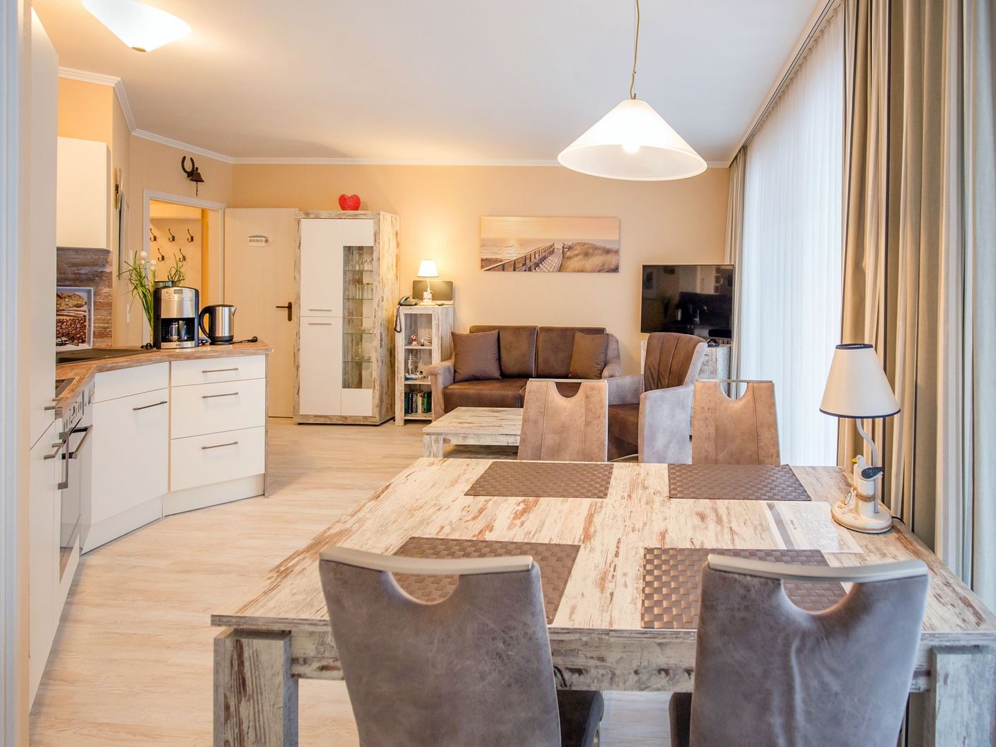 Dünenpark Binz Komfortplus Ferienwohnung mit 1 Schlafzimmer und Terrasse im Erdgeschoss (165) Insel Rügen - Küche / Küchenzeile