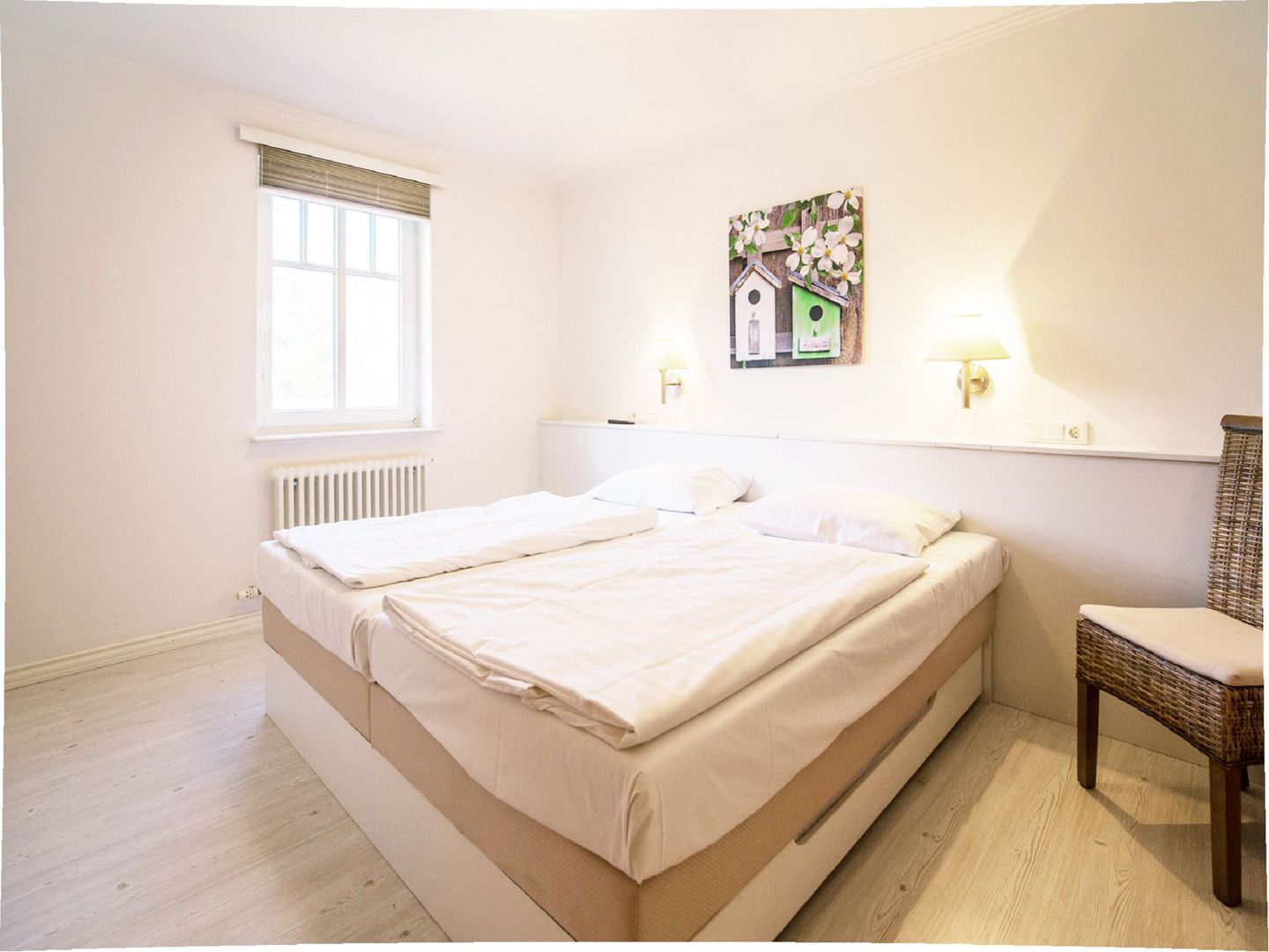 Dünenpark Binz Komfortplus Ferienwohnung mit 1 Schlafzimmer und Terrasse im Erdgeschoss (200) Insel Rügen - Schlafzimmer