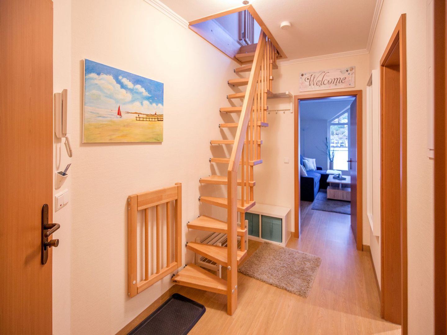 Dünenpark Binz Komfortplus Ferienwohnung mit 1 Schlafzimmer und Balkon im Dachgeschoss (209) Insel Rügen - Empfang