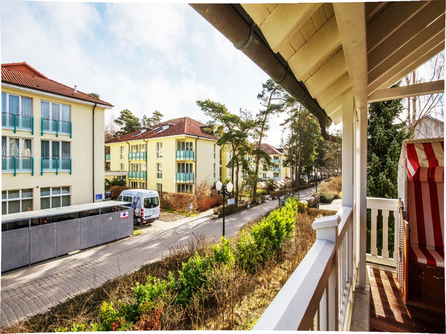 Dünenpark Binz Komfort Ferienwohnung mit 1 Schlafzimmer und Balkon im Obergeschoss (193) Insel Rügen - Balkon