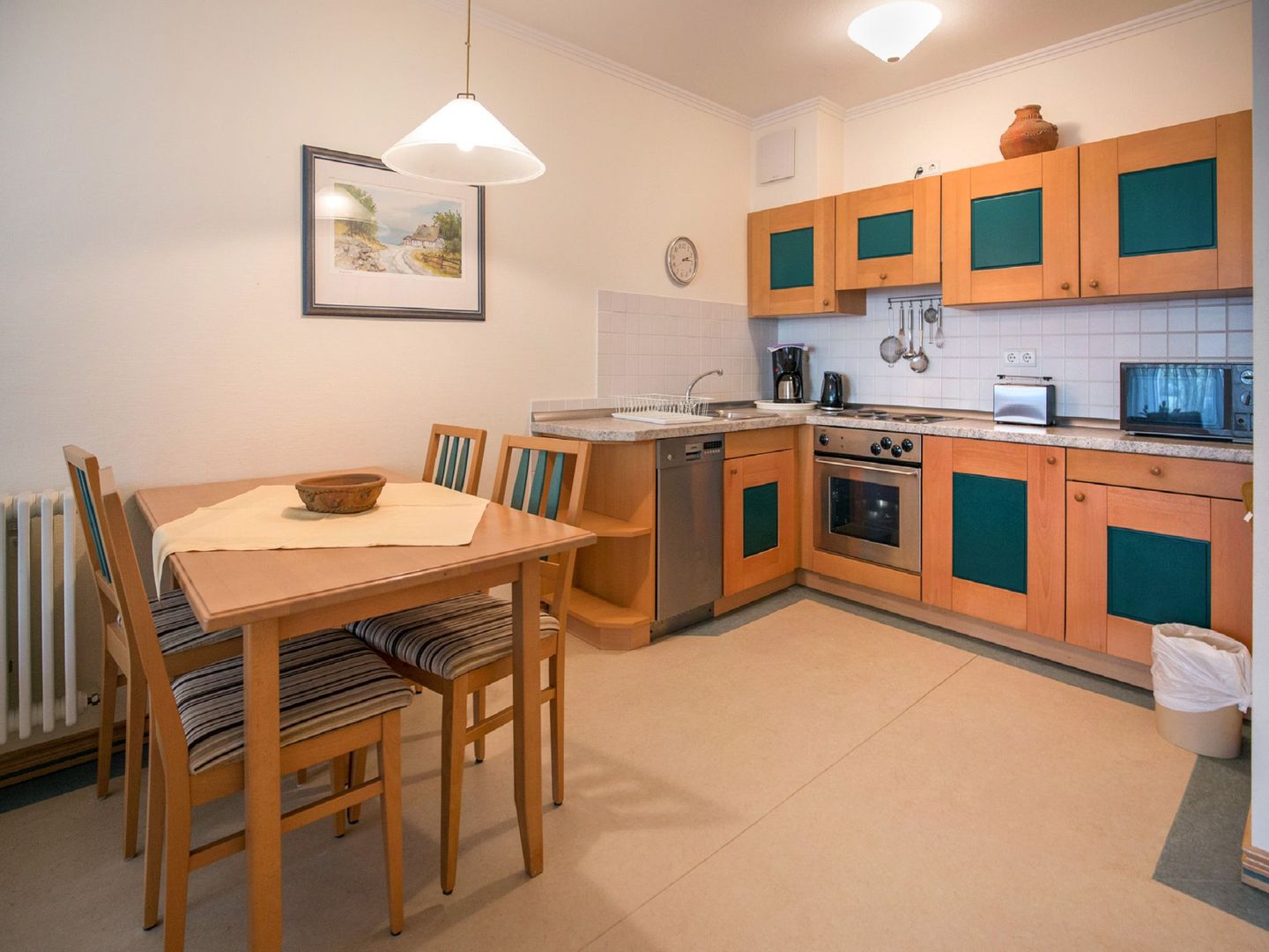 Dünenpark Binz Komfort Ferienwohnung mit 2 Schlafzimmern und Terrasse im Erdgeschoss (264) Insel Rügen - Küche / Küchenzeile