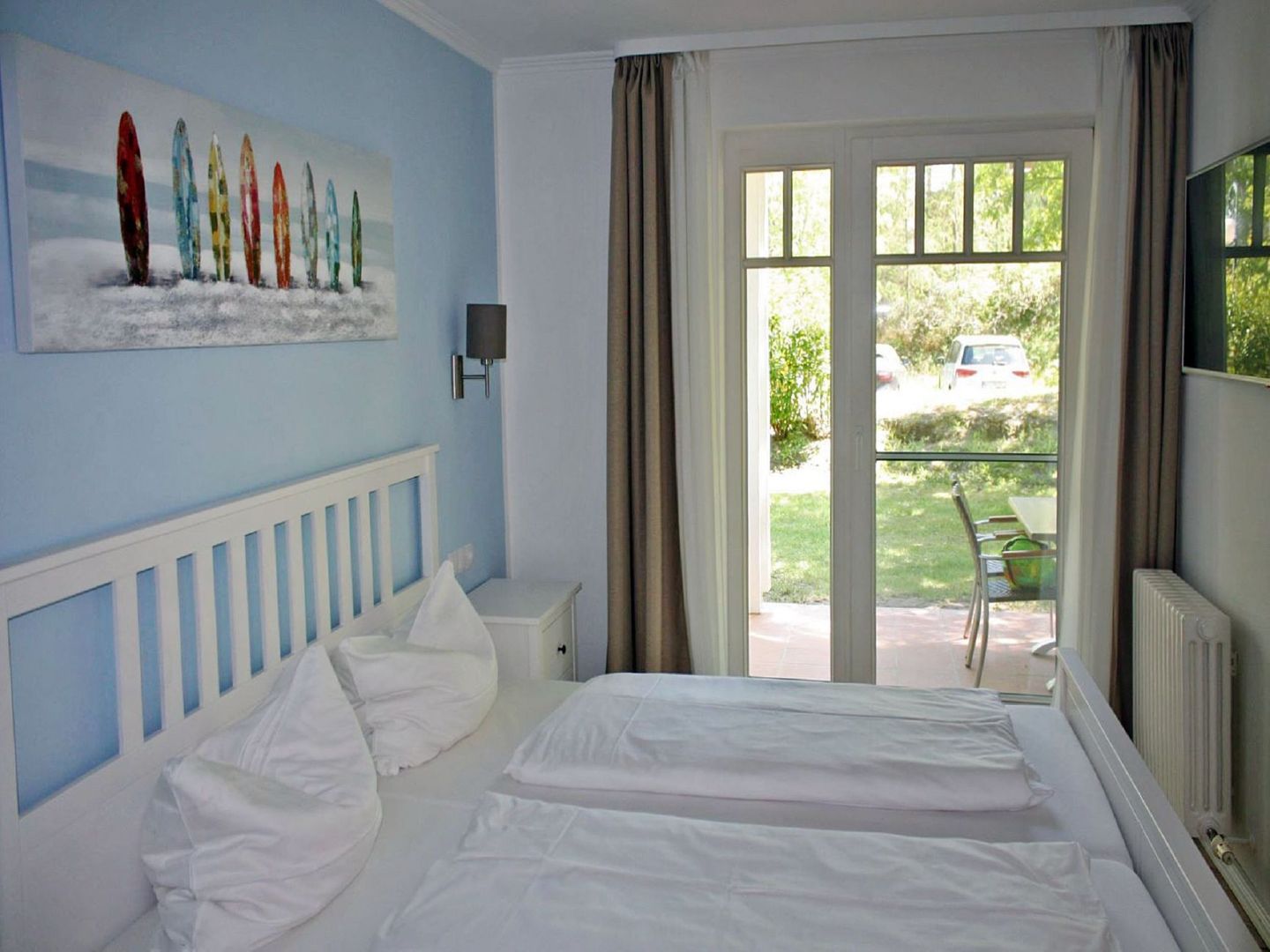 Dünenpark Binz Komfortplus Ferienwohnung mit 2 Schlafzimmern und Terrasse im Erdgeschoss (276) Insel Rügen - Schlafzimmer