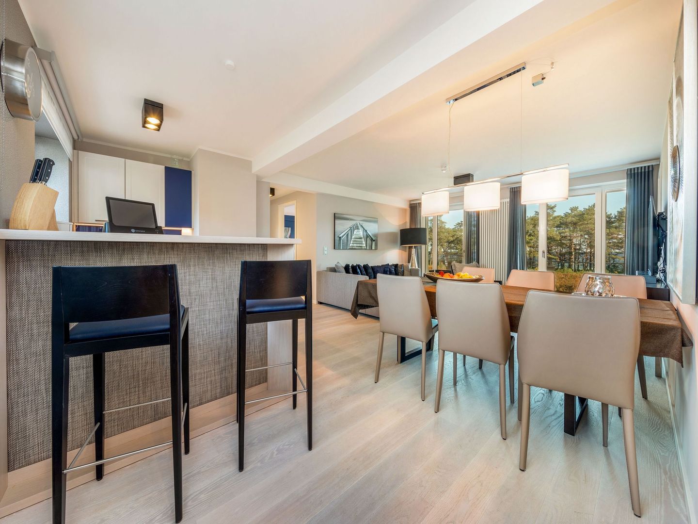 Dünenresidenz Prora Ferienwohnung mit Meerblick, 3 Schlafzimmern und Balkon (NP/207) Insel Rügen - Wohnzimmer