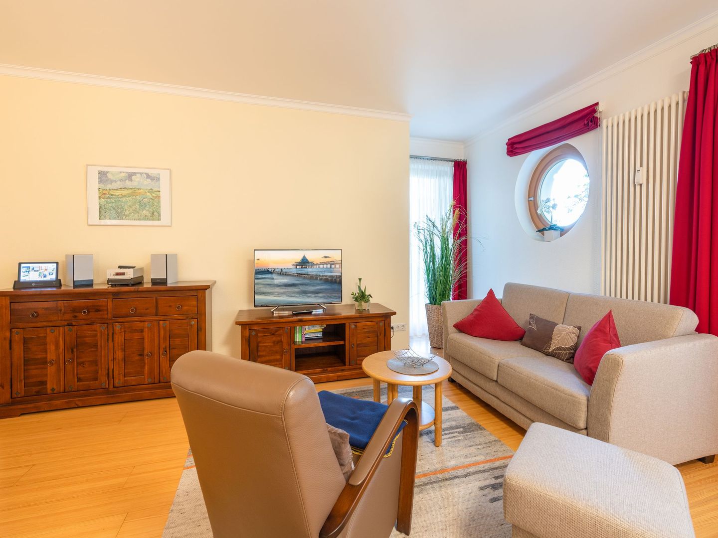 Kaiservillen Heringsdorf 1-Raum-Ferienwohnung mit Terrasse (DG21) Insel Usedom - Wohnzimmer