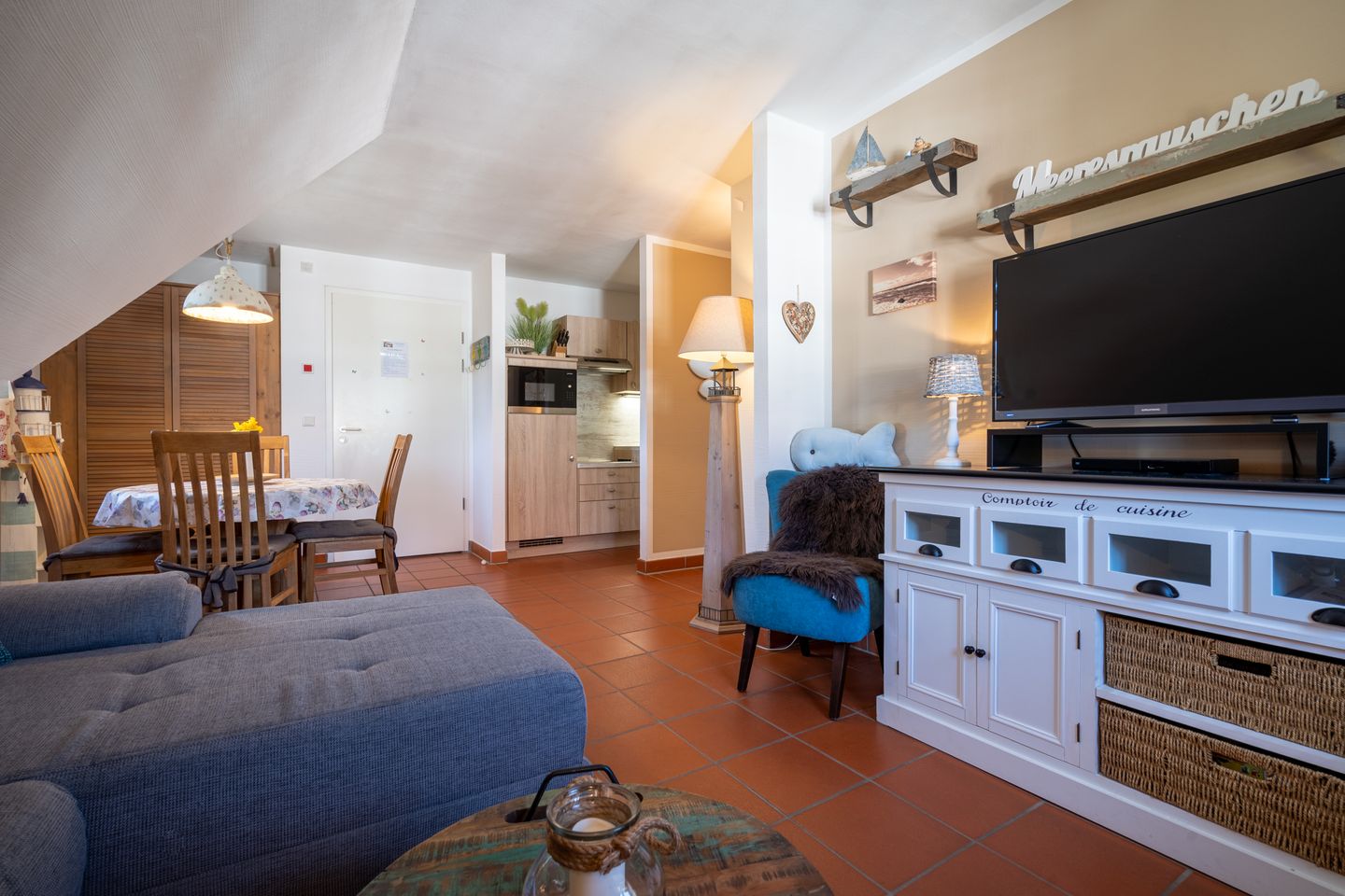 Feriendorf Rugana Komfort Ferienwohnung mit 1 Schlafzimmer (B09) Insel Rügen - Wohnzimmer